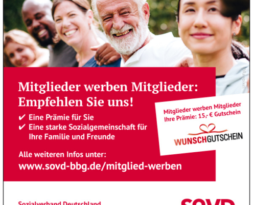 bb BERLIN Portfolio: SoVD Berlin-Brandenburg - Kampagne Mitglieder werben Mitglieder - Anzeige