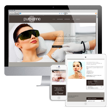 Website pureanne.de, responsive design